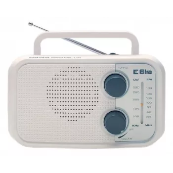 Radio Eltra DANA white – portable analog radio, compact tabletop design