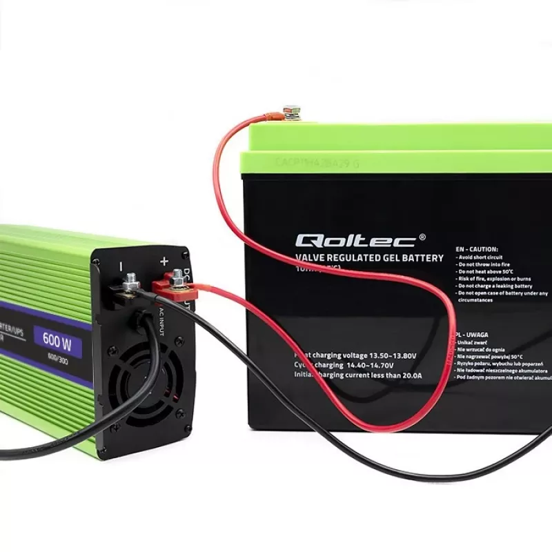 Car inverter Qoltec Monolith 600 W Green 12 V