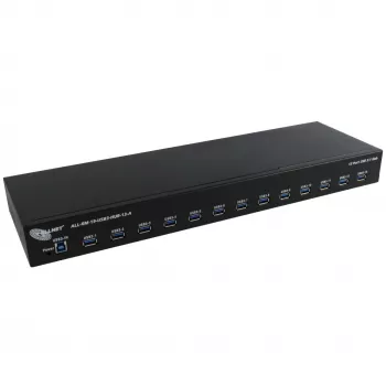 USB hub ALLNET ALL-RM-19-USB3-HUB-13-A — 13-port USB 3.0 rack-mount hub, 48.30 cm