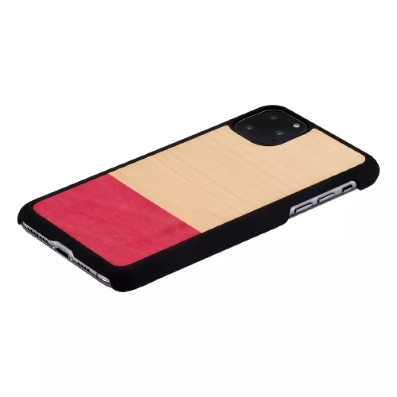 Smartphone case man and wood for iPhone 11 Pro Max — black protective cover