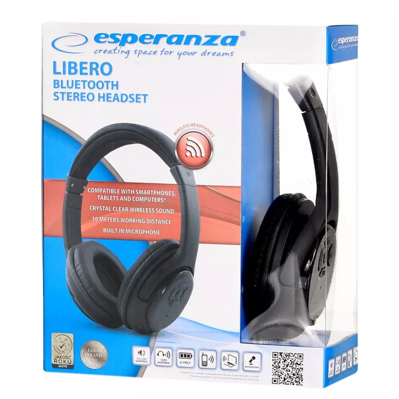 Esperanza Libero EH163K Headset Wireless headband Music Mini-USB Bluetooth Black