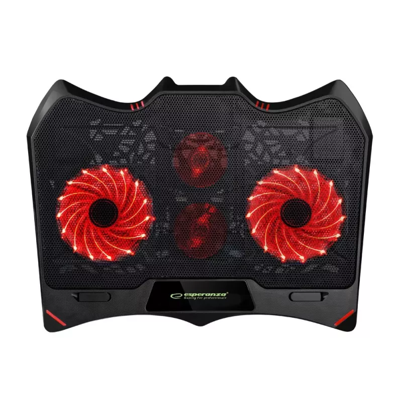 Cooling pad for laptop ESPERANZA EGC102 — 4 fans, USB-powered, 2 height positions, black, 415×305×27 mm