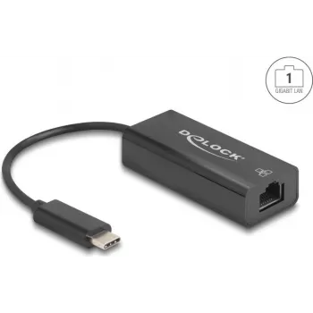 Network adapter DELOCK 64306 USB Type-C to Ethernet 100 Mbit/s, wired, black