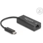Network adapter DELOCK 64306 USB Type-C to Ethernet 100 Mbit/s, wired, black