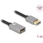 DeLOCK DisplayPort extension cable 8K 60 Hz 1 m grey metal without latch