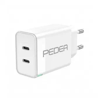 Charger PEDEA Schnellladegerät Dual PD 40W USB Type-C/C White - dual PD output, 40 W total, USB-C to USB-C
