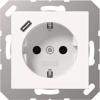 Schuko Socket with USB A1520-18CWWTyp C (A1520-18CWW)