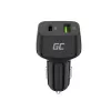 Car mobile device charger Green Cell CAD33, 42W, USB-C PD + USB-A QC3.0, 12/24V input, 5–12V output