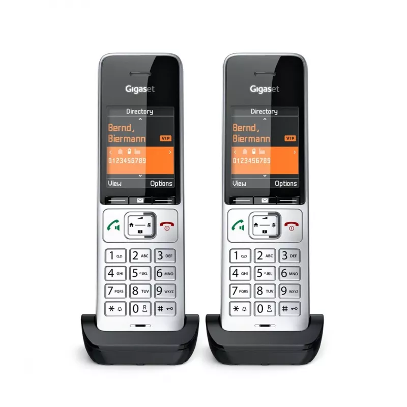 Gigaset COMFORT 500HX duo Analog/DECT telephone Caller ID Black, Silver