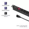 Qoltec 53998 Power strip for RACK 19 | 1U | 10A | PDU | 8xIEC C13 | 2m