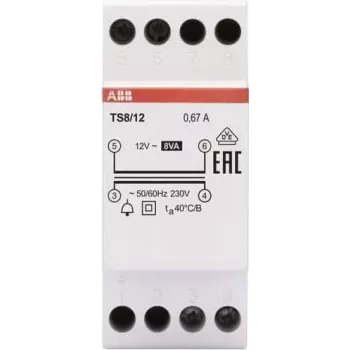 Doorbell Transformer 8VA, 12VAC TS8/12 (2CSM228685R0812)