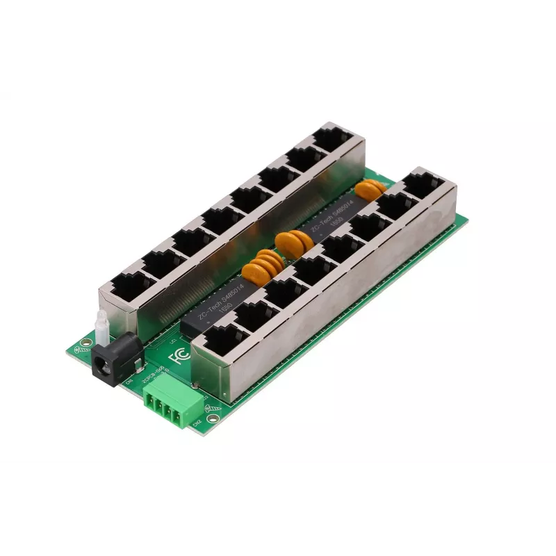 PoE Injector Extralink Gigabit 8 Port 1000Mb/s RJ45 Mode B