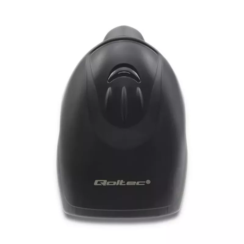 Handheld barcode reader QOLTEC 50866 — 1D laser scanner, USB wired, 600 mm range, black, 161.5×88×77 mm