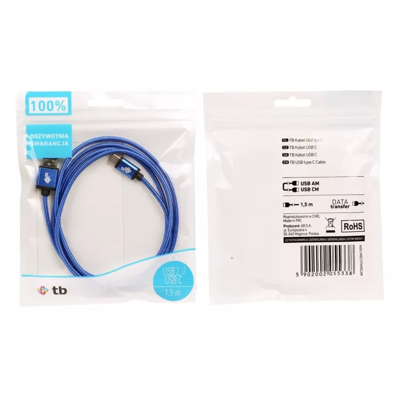 TB USB - USB C Cable 1.5 M. Navy Blue (AKTBXKUCSBA150N)