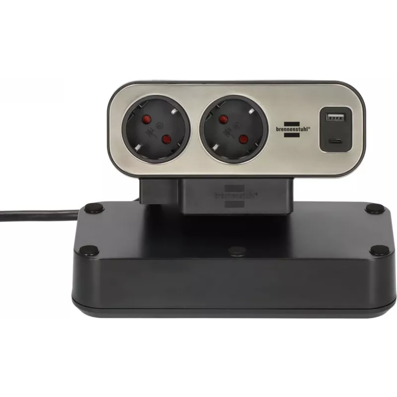 Power Extension Brennenstuhl 1153580210 2m 9 AC Outlets Indoor Black Silver