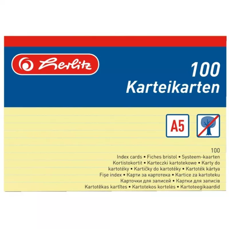 Index Card Herlitz 1150515 Yellow 1 pc(s)