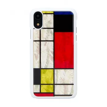 Smartphone case iKins for iPhone XR Mondrian White — protective hard back cover