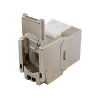 Shielded Cat.6A Slim Keystone Jack, EQUIP 767223, Toolfree, RJ-45, Flat, Silver, 8 pcs