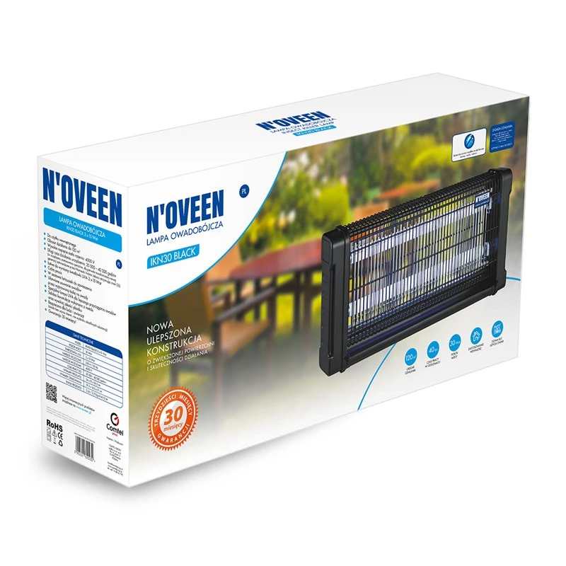 Insecticide lamp NOVEEN IKN30 Black — UV light, energy-efficient, indoor pest control
