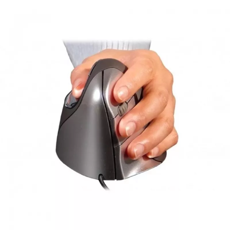 BakkerElkhuizen Evoluent 4 Left, Left-hand, Vertical design, Laser, 2600 DPI, Black, Grey, Silver