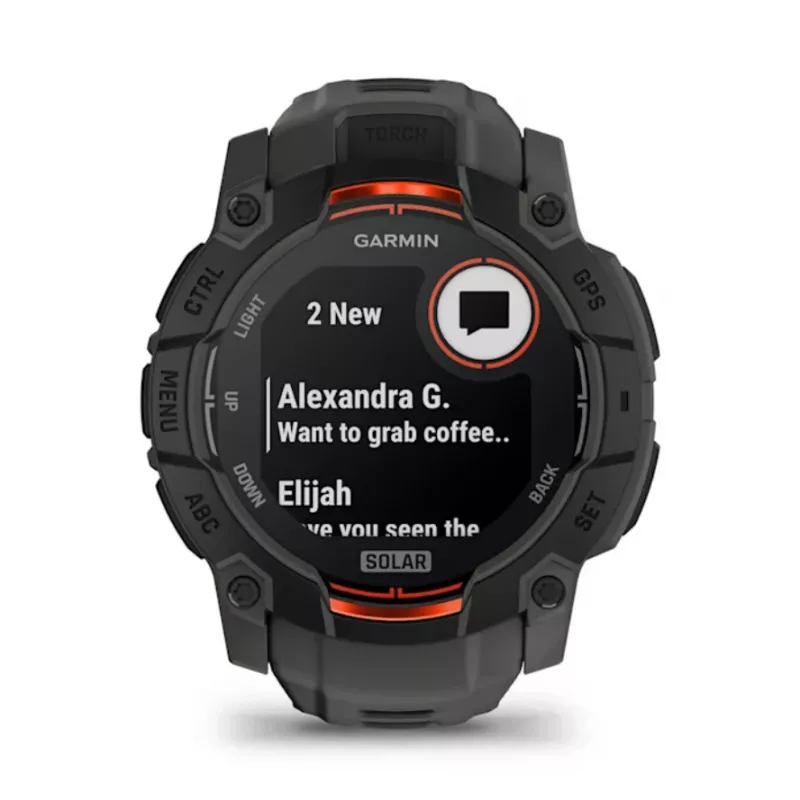 Garmin Instinct 3 Solar GPS Smartwatch 1.3 inch MIP 176x176 Touchscreen Black