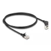 DeLOCK RJ45 Network Cable Cat.6A S/FTP Slim 90° upwards angled 1 m black