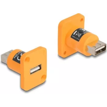 DeLOCK D-Type Module USB 2.0 Type-A female to female orange