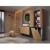Topeshop NEL 2K DD ANT/ART KP bathroom storage cabinet Graphite, Oak