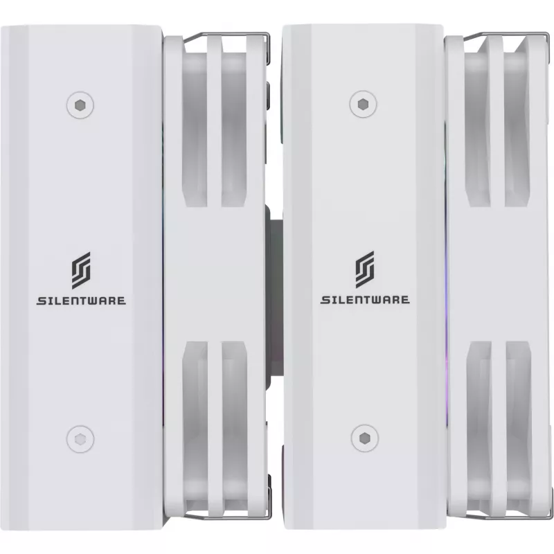 CPU cooler Silentware Titan RGB White, dual-tower air cooler, 265W TDP, 2×120mm PWM ARGB fans