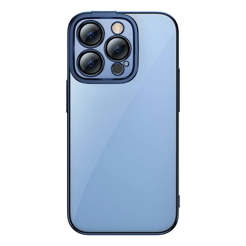 Protective case Baseus for iPhone 14 Pro — transparent glitter blue