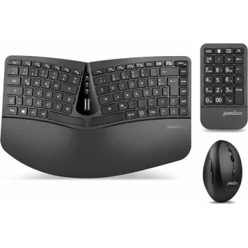 Perixx PERIDUO-606A Keyboard Mouse included RF Wireless German Black (PERIDUO-606A DE)