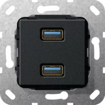 GIRA Insert USB 568410 3.0A 2-way Kup black m (568410)