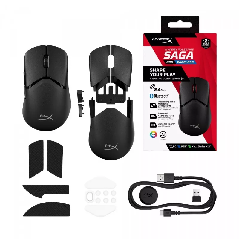 HyperX Pulsefire Saga Pro Wireless Gaming Mouse (Black)