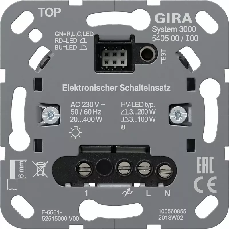 gira S3000 switching insert module 540500 for electrical switch systems