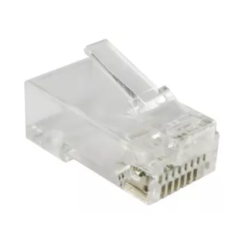 RJ-45 wire connector Alantec WT118, RJ45 male straight, Cat5e, U/UTP (UTP), translucent white, pack of 100