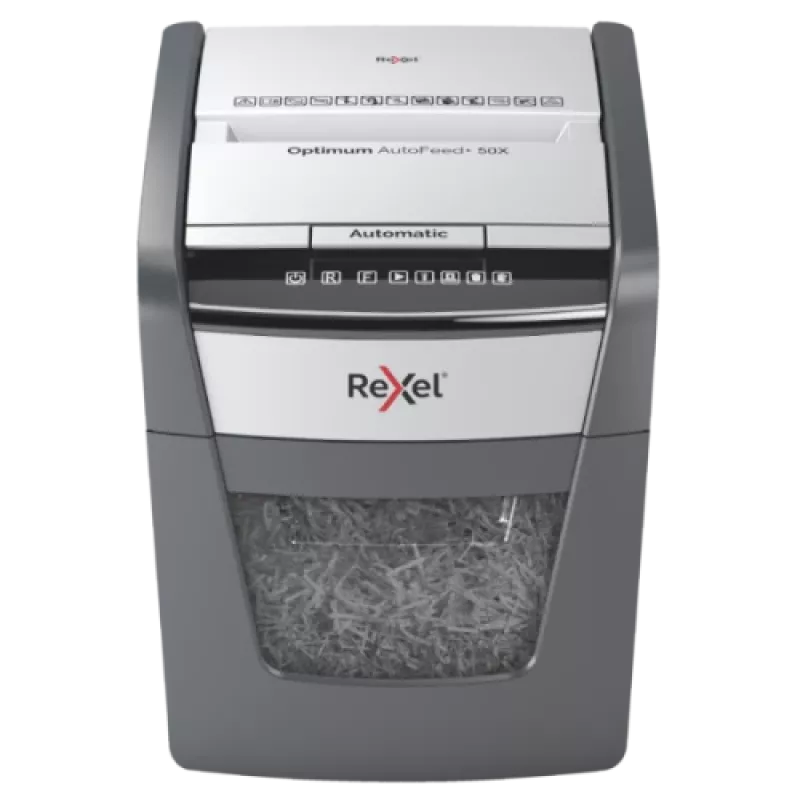 Rexel Optimum AutoFeed+ 50X Automatic Cross Cut Paper Shredder P4