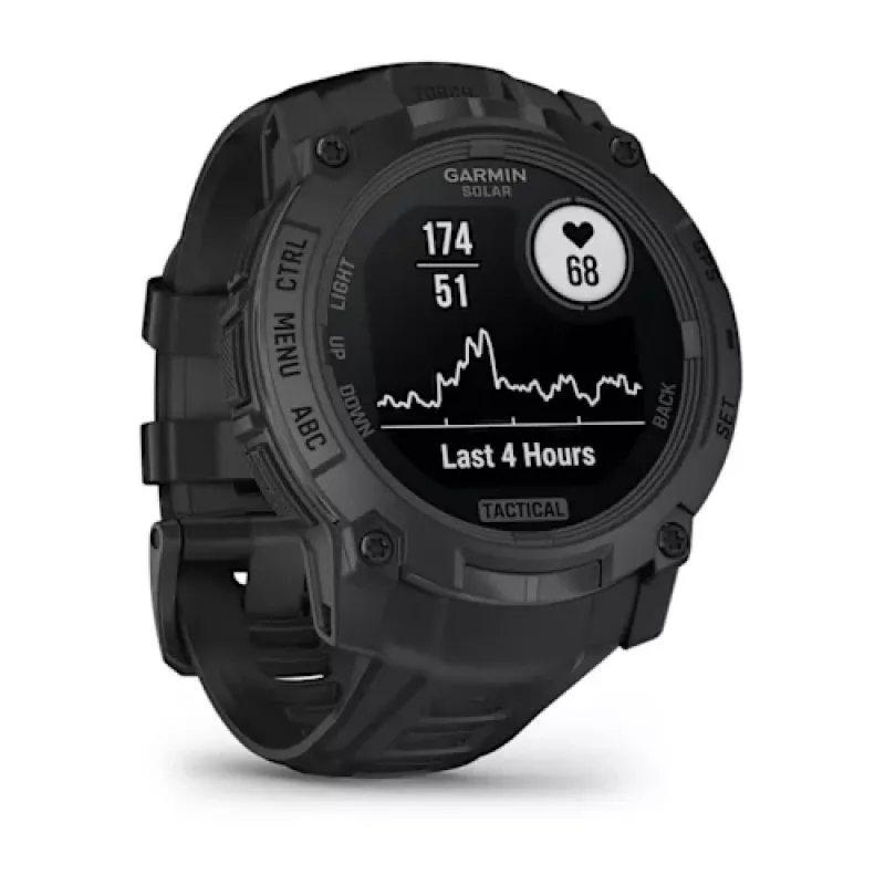 Smartwatch GARMIN Instinct — 45 mm, 3.05 cm (1.2 inch) AMOLED 390×390 Touchscreen, 4 GB, GPS, Silicone Band Black, 53 g
