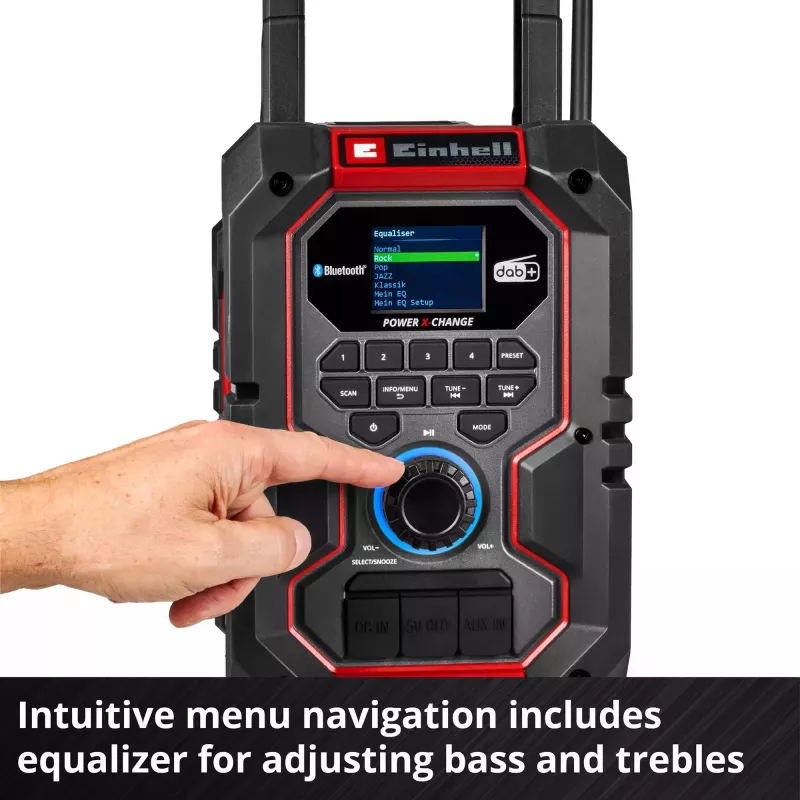 Portable radio EINHELL TE-CR 18 Li DAB+ FM Bluetooth USB, battery-powered (TE-CR 18 Li compatible)