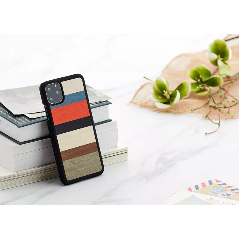 Smartphone case man and wood for iPhone 11 Pro Max — Corallina Black protective cover