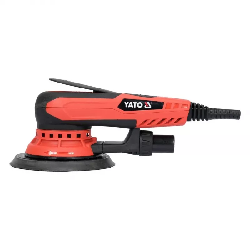 Eccentric sander YATO YT-82206 — 350 W, 150 mm disc, 5 mm eccentricity, 4,000–10,000 RPM, 3 m cable