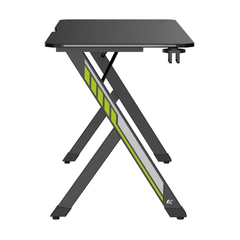 MACLEAN NanoRS RS102 Gaming Desk with RGB LED Backlight, 120x60 cm, Black
