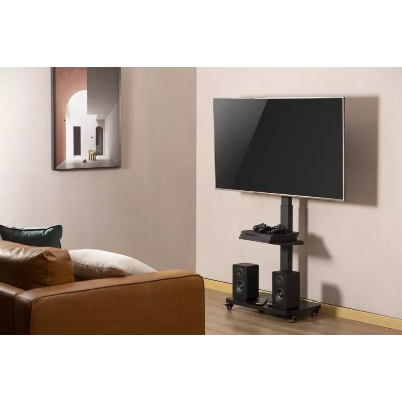 Gembird TVS-75S-02 TV floor stand with caster wheels, 37 - 75, black