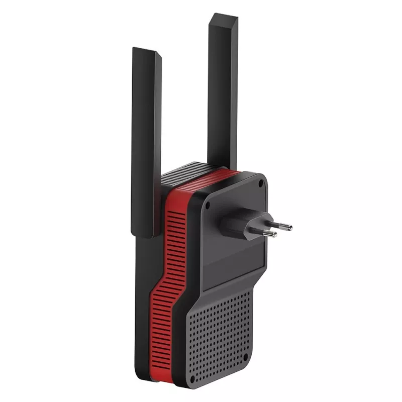 Wi‑Fi signal booster Cudy RE3000 2400–5000 MHz, 802.11ax/ac/n/g/b/a, Ethernet 100 Mbps, external antenna, black/red