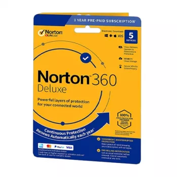 Norton 360 Deluxe | 5 Devices | 1 Year | 50 Gb Cloud Storage | EU | NON SUB |