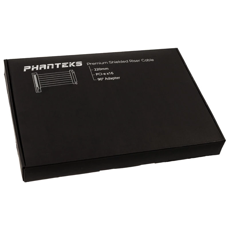 PHANTEKS PCIe x16 Riser Ribbon Cable, 90 degrees, 22cm - black
