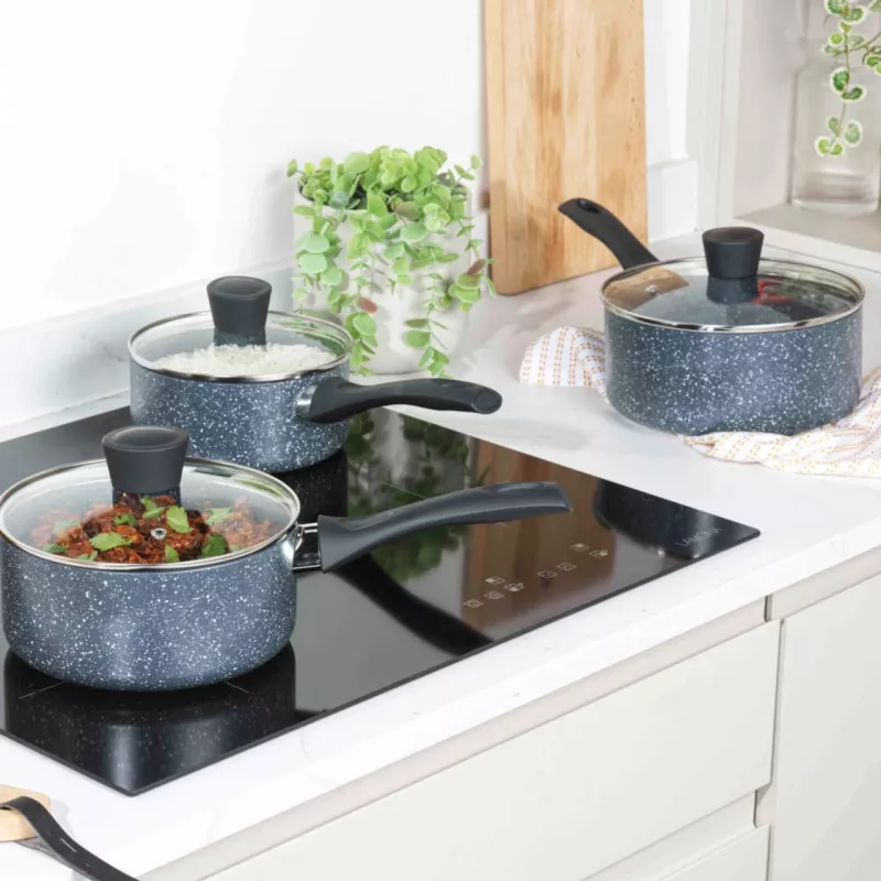 Saucepan set Russell Hobbs Nightfall Stone 3-piece 16/18/20 cm non-stick