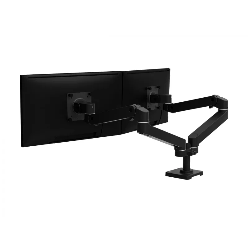 Ergotron LX Pro - Mounting Kit (Doppelarm) - modular - for 2 LCD-Displays - side-by-side - Aluminium - Black - Screen Size: to 68,6 cm (to 27 inch) (45-686-292)