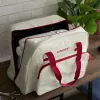 Carry Case SINGER 25010000204 portable sewing machine storage, cream and red, lightweight with handle