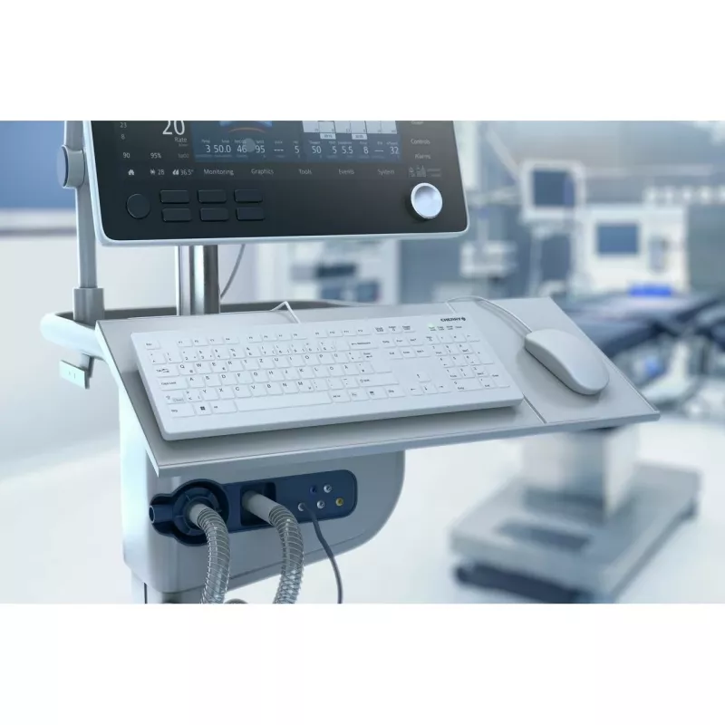 Contour Design Active Key Contour QuickClean Medical Keyboard Removable Cover Full-Size Wired White DE C8112