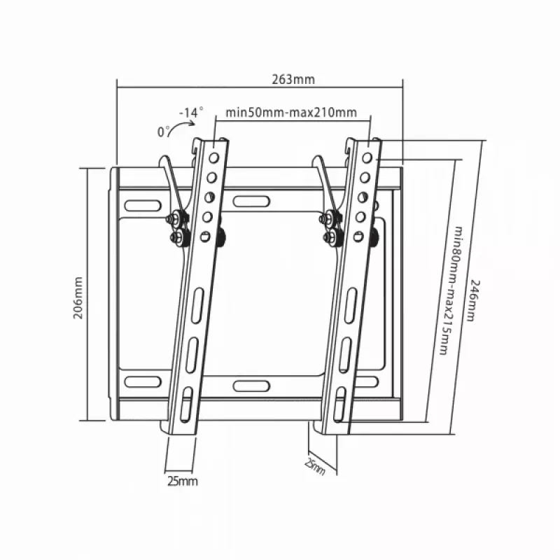 Sbox PLB-3422T Tilting Flat Screen LED TV Mount 23-43 35kg